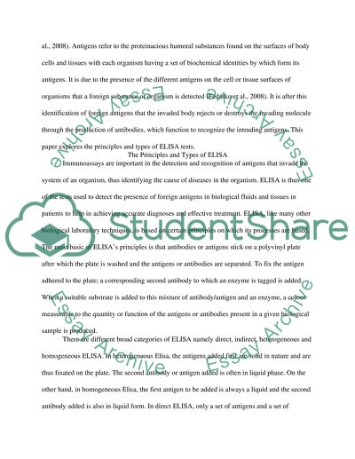The Principles and Types of Enzyme-Linked Immunosorbent Assay