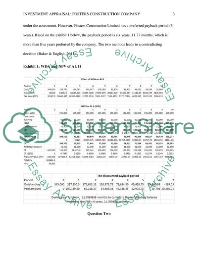 Investment Appraisal (Case Study from C. Drury, Management and Cost Accounting / CH 14)
