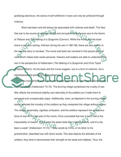 Oliver Stones Platoon and David Halberstamss The Making of a Quagmire: An Analysis of the Burning Village