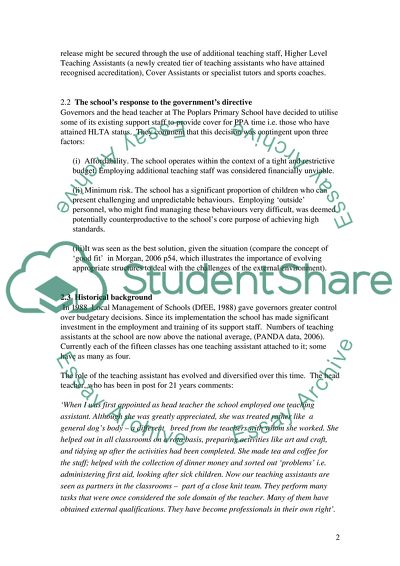 Preparation and Assessment in a Large Urban Primary School