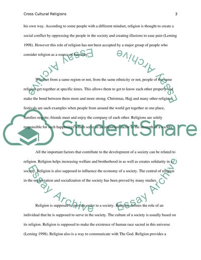 Cross-Cultural Religions and Their Functions