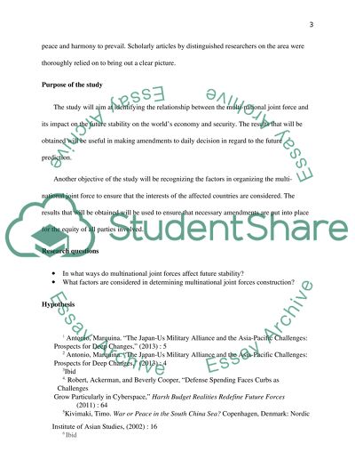 Multi-National Joint Force and Future Stability