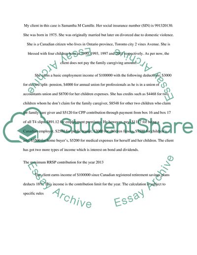 The Calculation of the Federal Non-Refundable Tax Credit