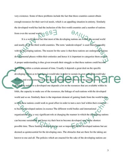 Obstacles Facing the Developing World in becoming Developed