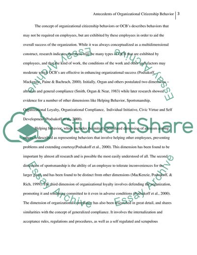 Antecedents of Organizational Citizenship Behaviors