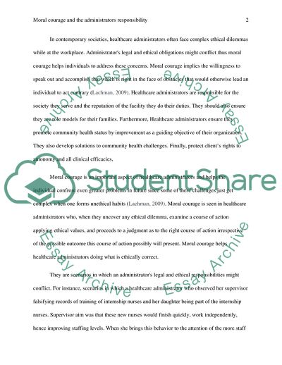 Moral Courage and the Administrators Responsibility