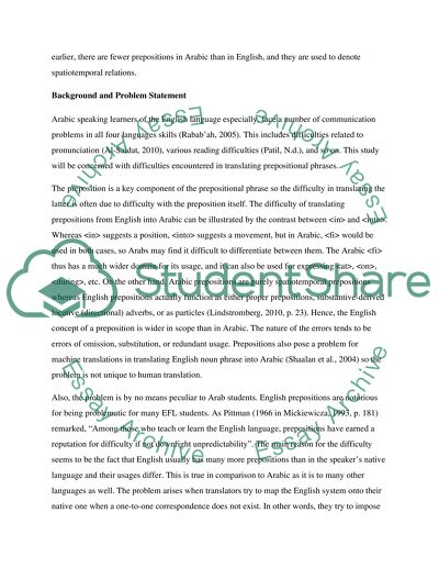 A Contrastive Study between English and Arabic Prepositional Phrases