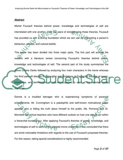 Foucaults Theories of Power, Knowledge, and Technologies of the Self