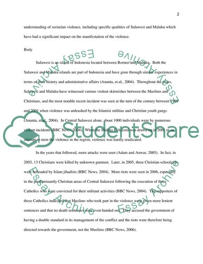 The Sectarian Violence in Sulawesi and Maluku at the Turn of the Century