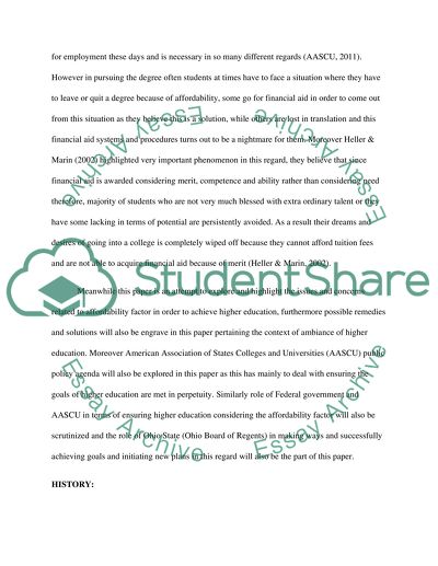 Financial Aid and Affordability of Higher Education