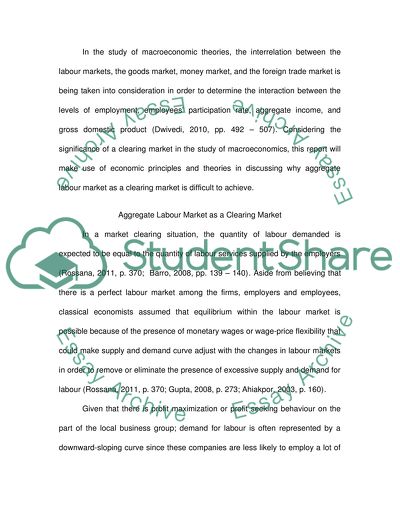 Macroeconomic Stabilisation in Regards to Labor Market