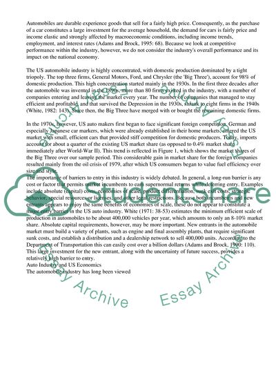 United States Automobile Industry