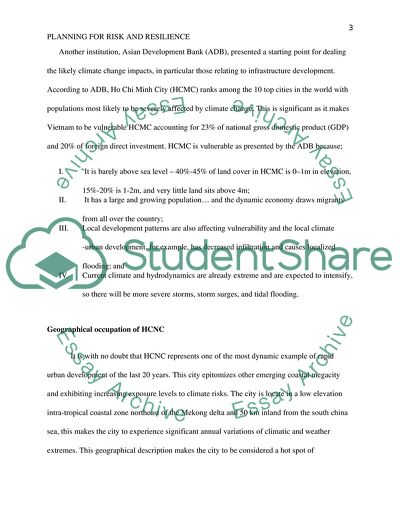 Planning for Risk and Resilience: Ho Chi Minh City Resilience Planning Project