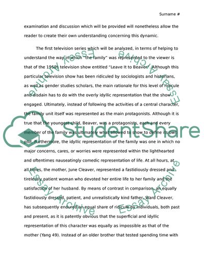 The Shifting Representation of Family: A Discussion of Visual Media