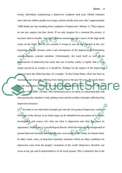 Depression as a Disease of Our Time