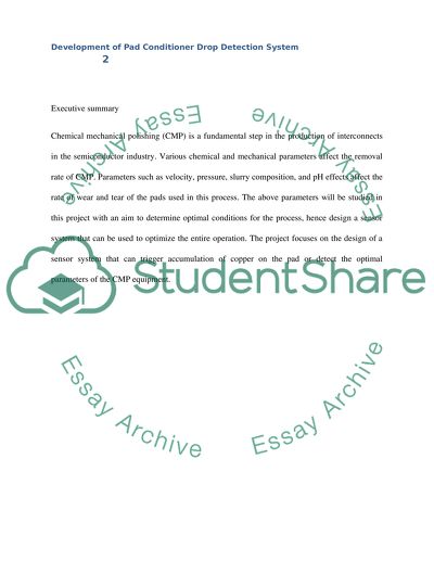 Development of Pad Conditioner Drop Detection System