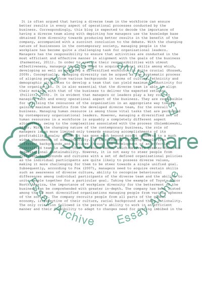 Ability to Create a Diverse Team