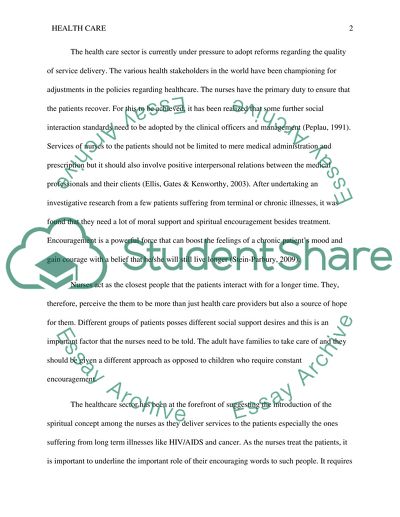 Meeting the Spiritual Needs of the Acutely and/or Chronically Ill