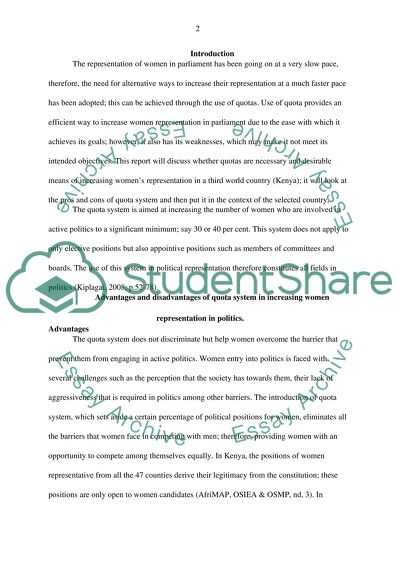 The Main Factors of Quota System
