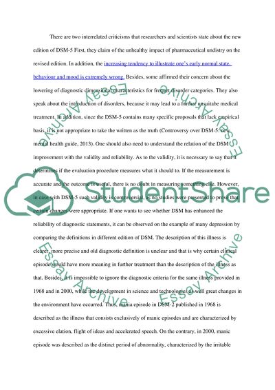 The Analysis of the DSM