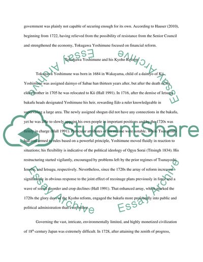 Tokugawa Yoshimune and His Kyoho Reform