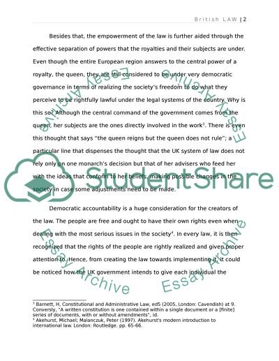 The UK Law: System Application
