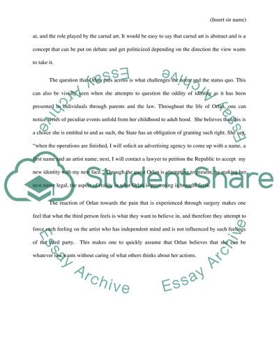 Orlans Vision of Carnal Art