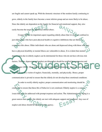 The neglect of the elderly