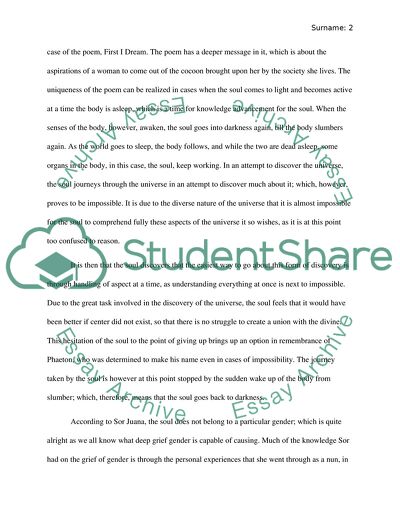 The Poem First I dream by Sor Juana