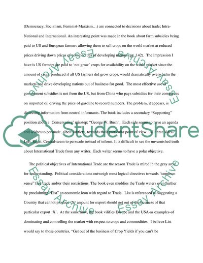 The Political Objectives of International Trade