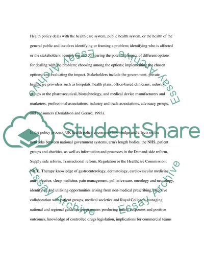 Health Policy Delivery in the UK