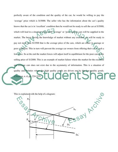 Role of Asymmetric Information in Market Function