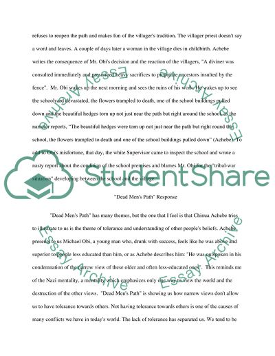 Dead Mens Path by Chinua Achebe