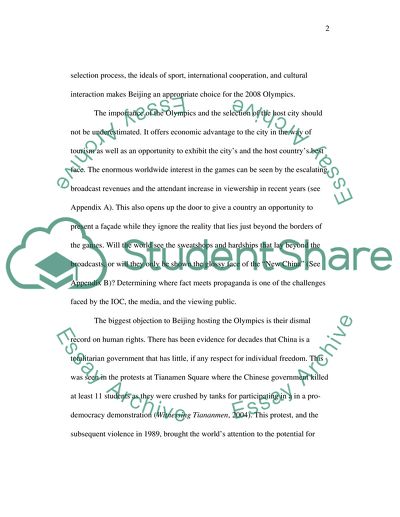 Reasons for Hosting the Beijing Olympics