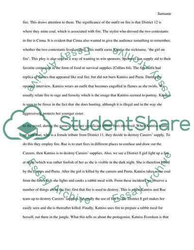 Use of fire in the novel Hunger Games