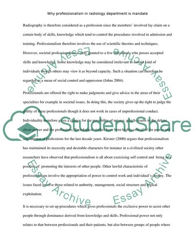 Why Professionalism is Mandate