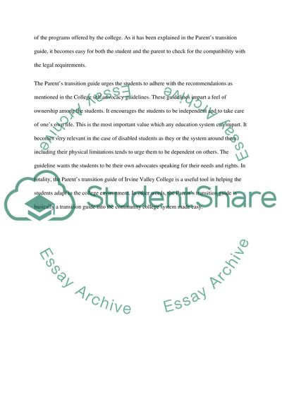 Parents transition guide to college