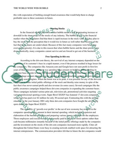 The World Wide Web Bubble