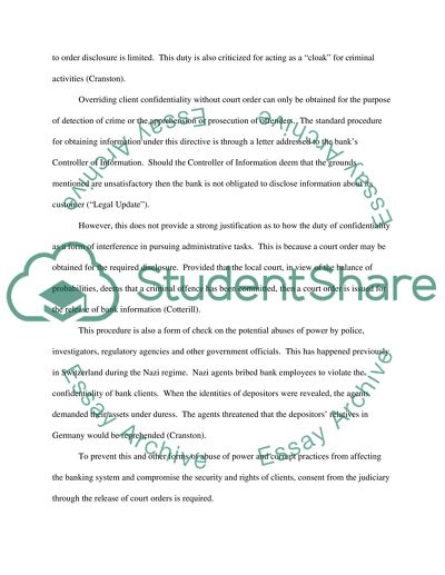 Banking Law Confidentiality