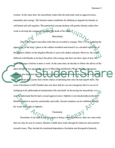 Criticism regarding a character ( the character is in the book Hamlet, Shakespeare)