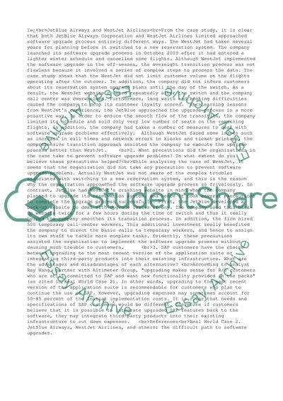 JetBlue Airways and WestJet Airlines