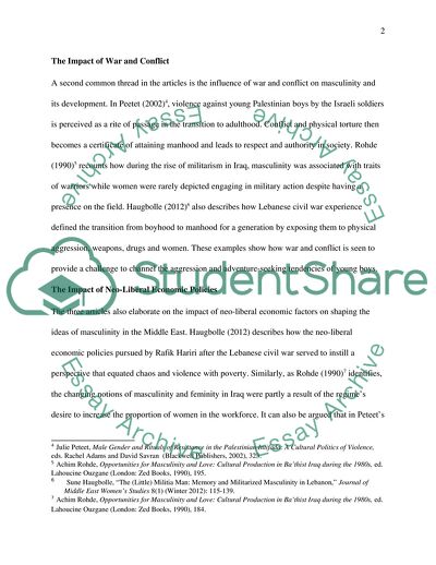 Hegemonic and Subordinate Masculinity in the Middle Eastern Societies