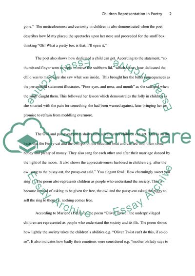 Representation of Children in the Poems