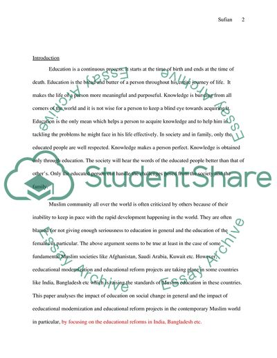 The Impact of Education on Social Change in the Contemporary Muslim World