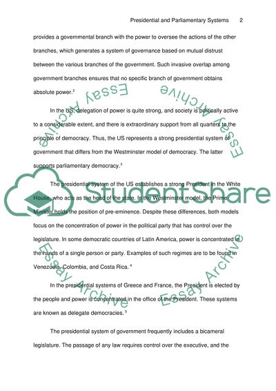 Presidential and Parliamentary Systems of Government