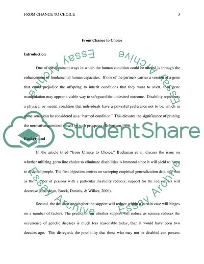 From Chance to Choice