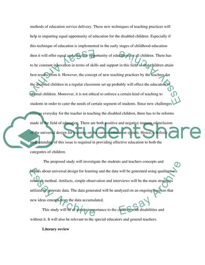 Universal Design for Learning As It Applies to Early Childhood Special Education