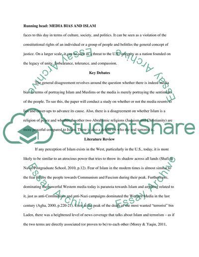 Does Media Bias Cause Islam to be Misunderstood