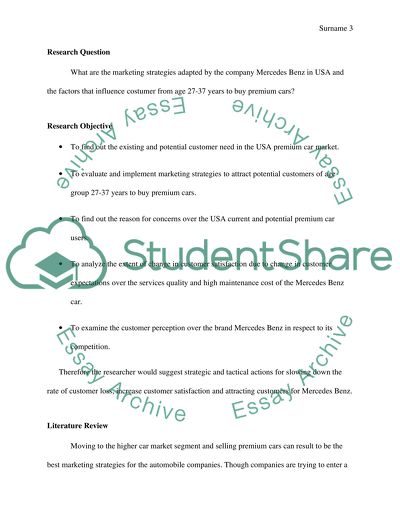 The Marketing Strategies for Mercedes-Benz