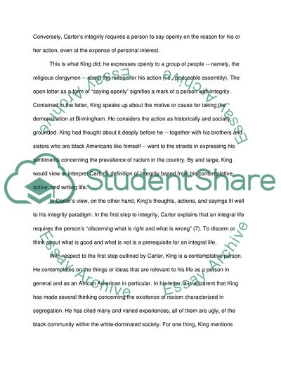 Integrity from Kings and Carters Views